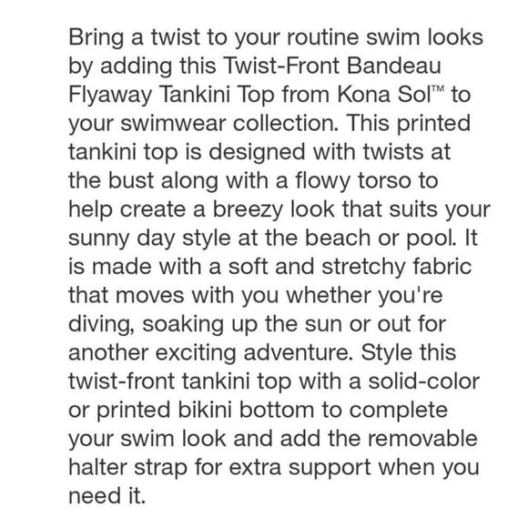 Kona Sol Twist Front Bandeau Flyaway Leopard Print Tankini Swim Top NEW Small - Picture 4 of 8